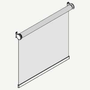 Render di una tenda a rullo Zoomtech serie F 107 senza cassonetto