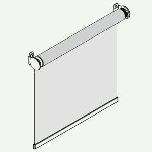 Render di una tenda a rullo Zoomtech serie F 109 senza cassonetto