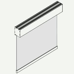 Render di una tenda a rullo Zoomtech serie SG con cassonetto