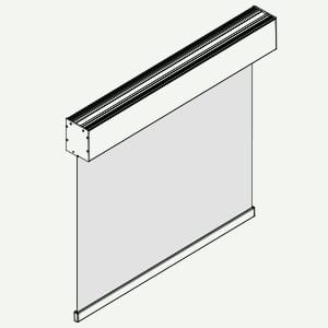 Render di una tenda a rullo Zoomtech serie SG 227 con cassonetto